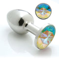Swarovski crystals Aurora Borealis anal plug in Large