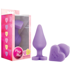Naughty Candy Hearts Buttplug "Do Me Now" in Purple