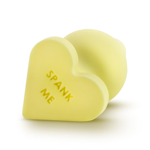 Naughty Candy Heart Buttplug "Spank Me" in Yellow