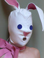Leather Bunny Hood in White